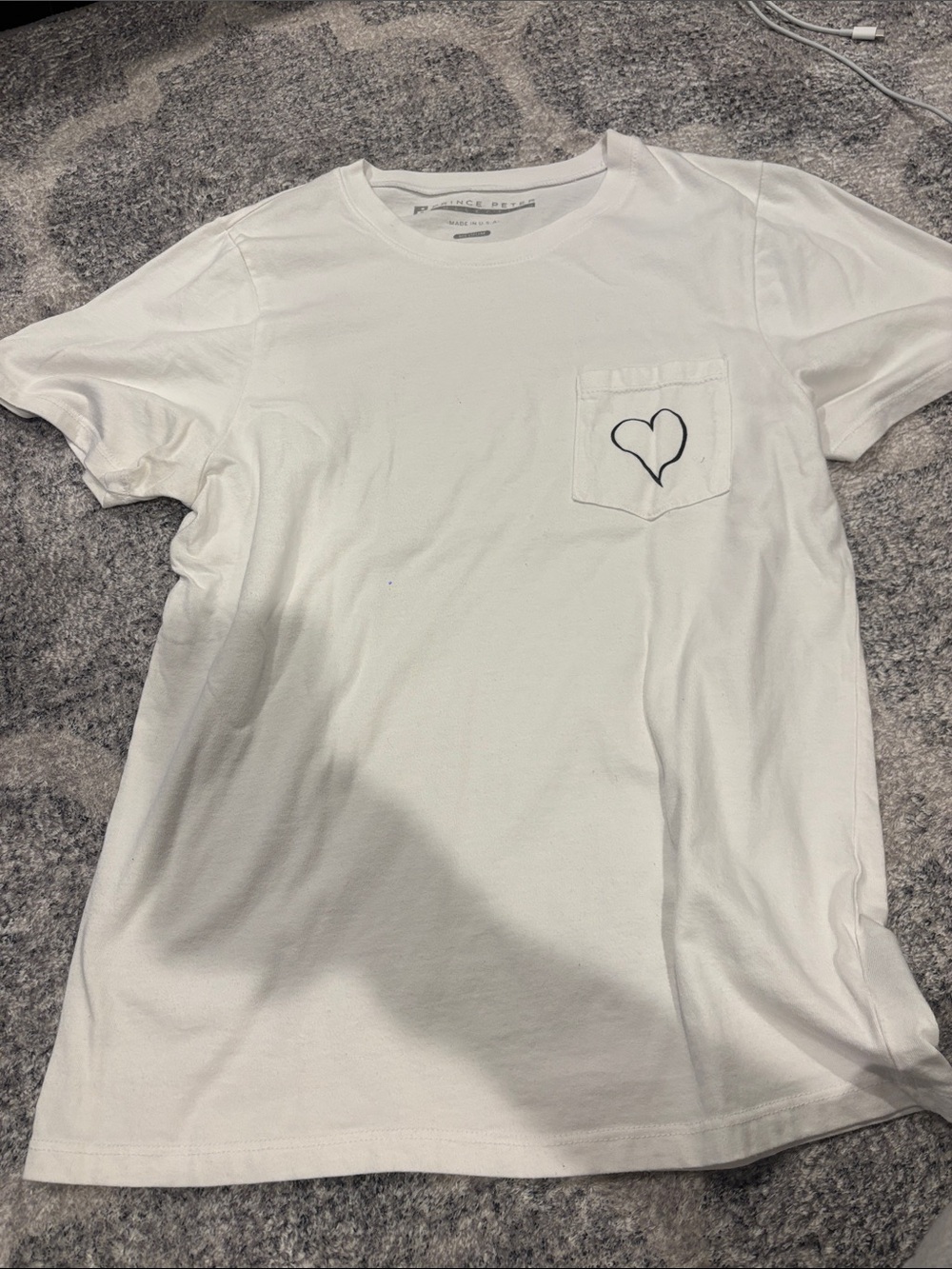Prince Peter Collection White Short Sleeve Pocket Tee with Heart